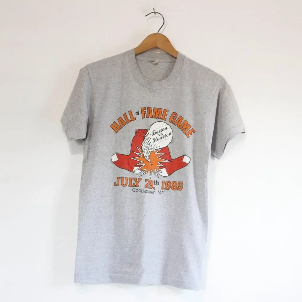 Vintage Hall of Fame Game Boston Red Sox v Astros Baseball 1985 T Shirt Medium